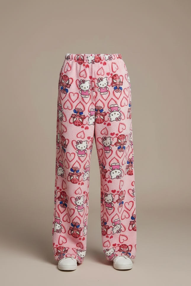 Pantalon Jupe Rose Hello Kitty Spider-Man Molletonné Doux Confortable - vue 3