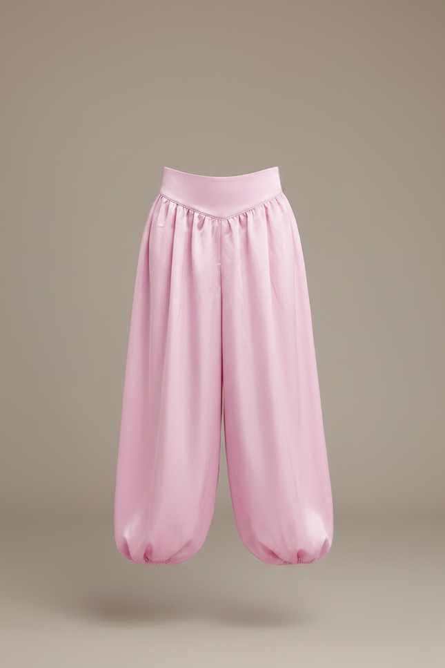 Pantalon Jupe Rose Satiné Ample Harem Enfant - vue 3
