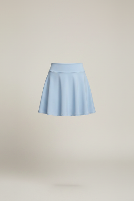Pantalon Jupe Bleu Ciel Évasé Court Fluide Femme - Polyester - vue 3