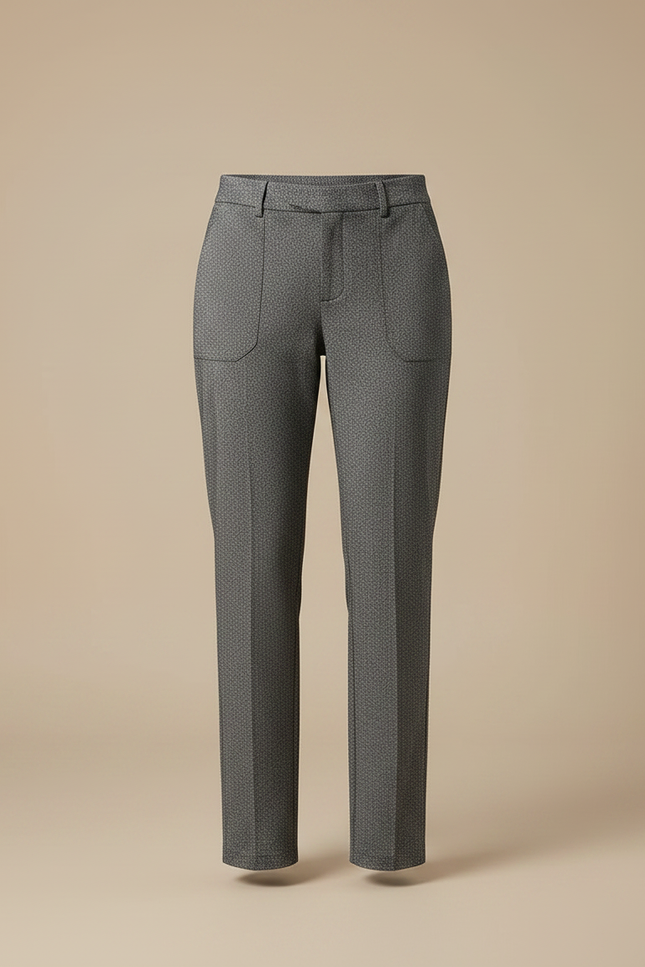 Pantalon Jupe Gris Texturé Fluide Sportif Intégré - Polyester - vue 3