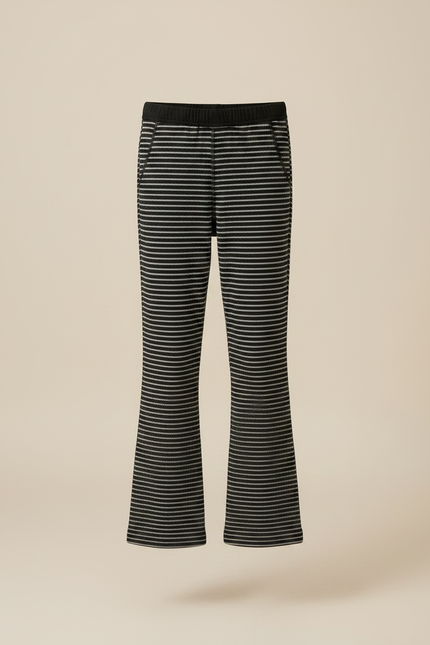 Pantalon Jupe Gris Rayé Tulle Intégré Confortable Fille - Maille - vue 3