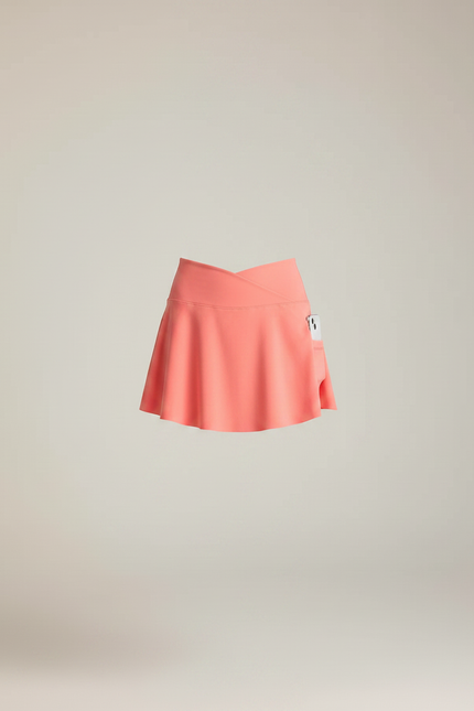 Pantalon Jupe Rose Pêche Crossover Évasé Sportif Femme - Polyester - vue 3