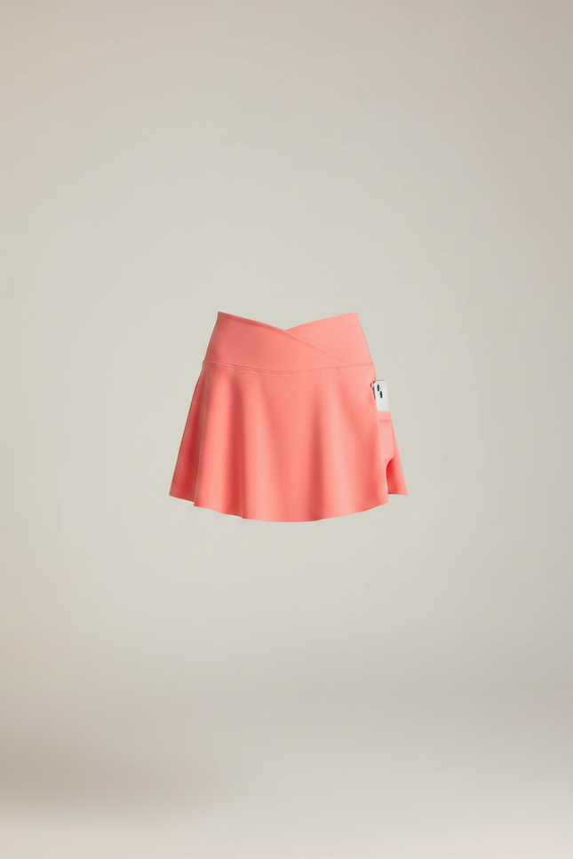 Pantalon Jupe Rose Pêche Crossover Évasé Sportif Femme - Polyester - vue 3