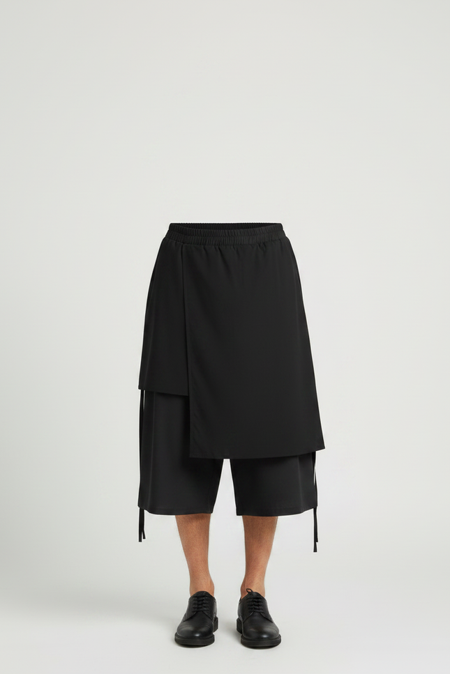 Pantalon Jupe Noir - Polyester - vue 3
