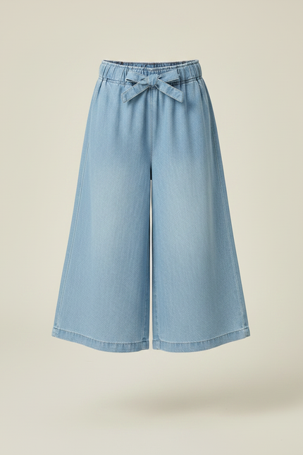 Pantalon Jupe Bleu Clair Ample Décontracté Enfant - Jean - vue 3