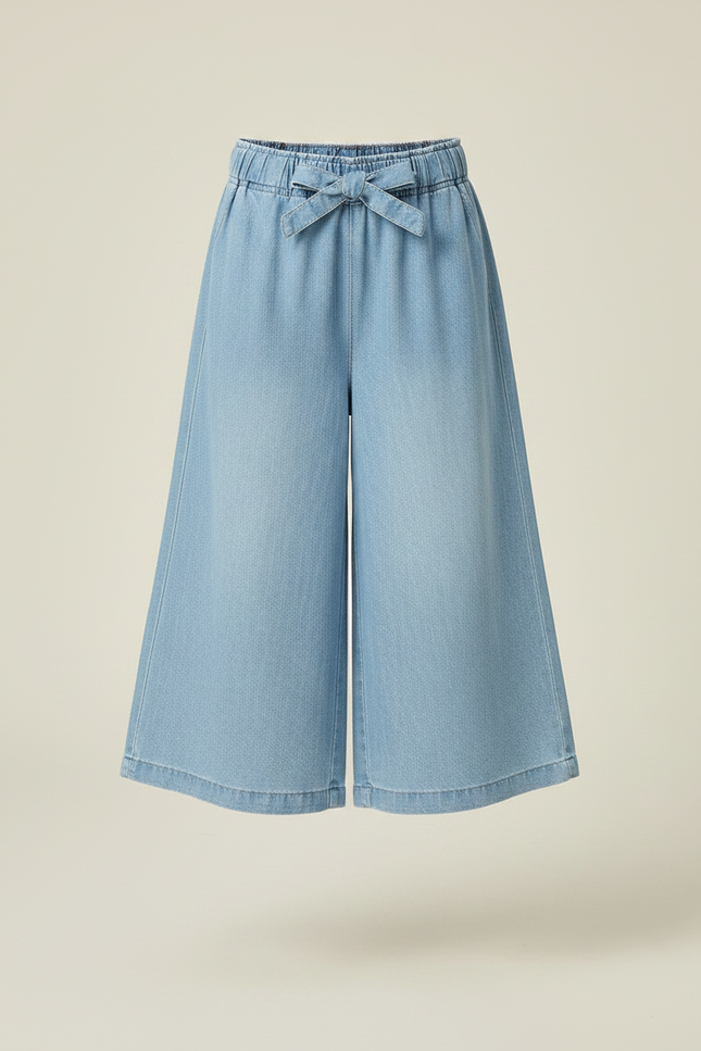 Pantalon Jupe Bleu Clair Ample Décontracté Enfant - Jean - vue 3