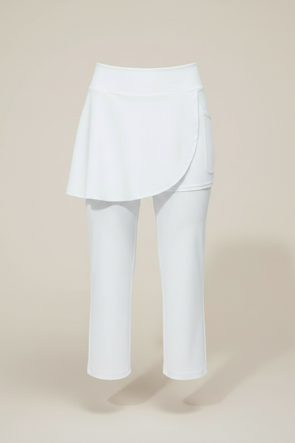 Pantalon Jupe Blanc Sportif Plissé Léger Poches - Polyester - vue 3