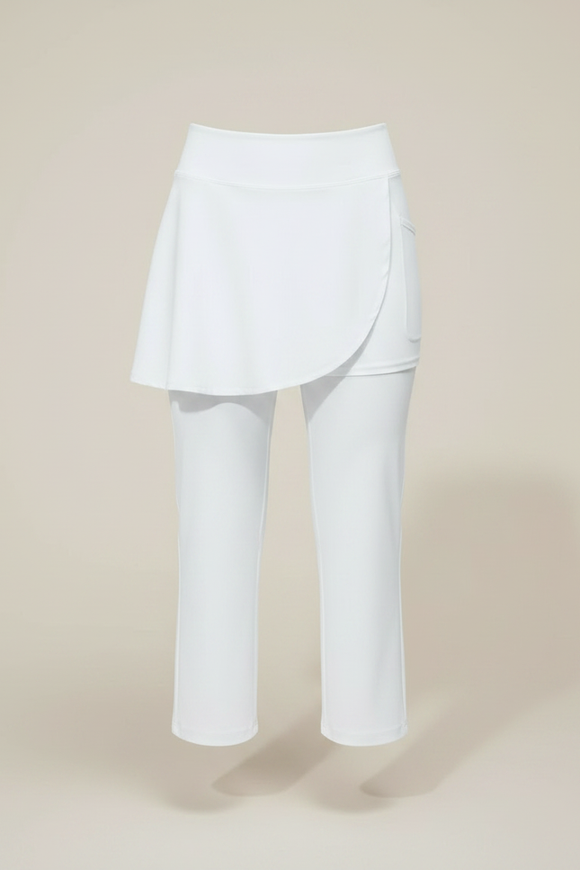 Pantalon Jupe Blanc Sportif Plissé Léger Poches - Polyester - vue 3