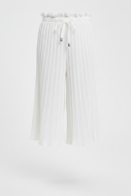 Pantalon Jupe Blanc Plissé Fluide Enfant Décontracté - Polyester - vue 3