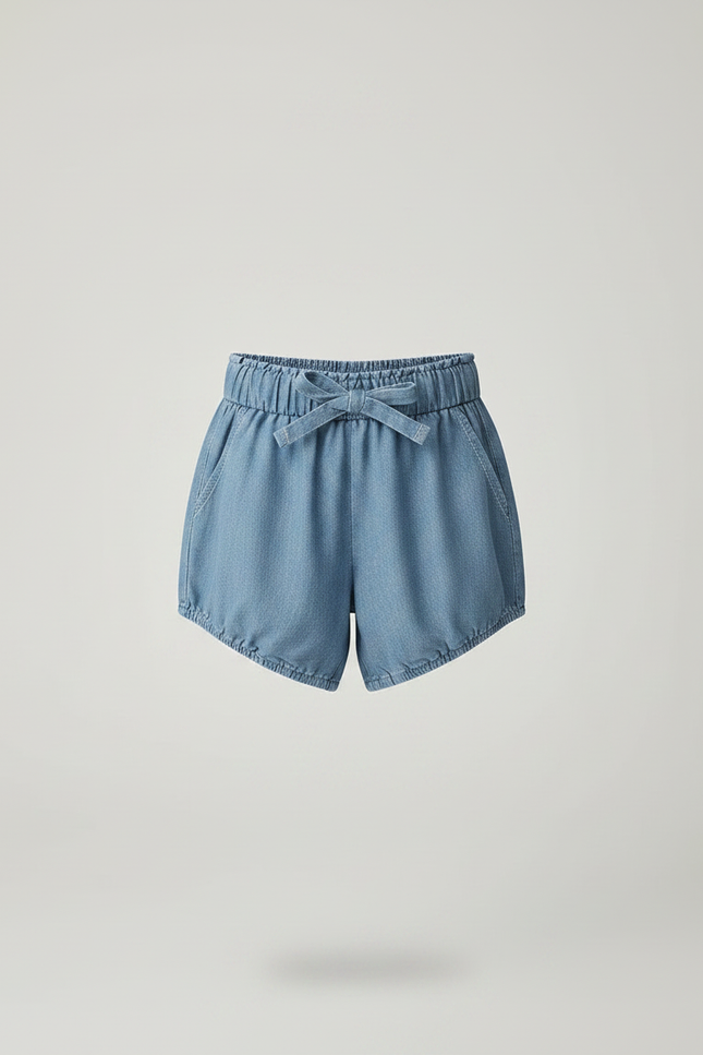 Pantalon Jupe Denim Bouffant Coton Enfant Léger - Bleu Jean - vue 3