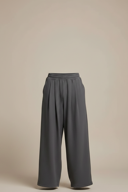 Pantalon Jupe Gris Ample Plissé Décontracté Homme - Molleton - vue 3