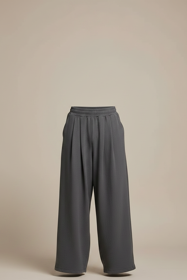 Pantalon Jupe Gris Ample Plissé Décontracté Homme - Molleton - vue 3