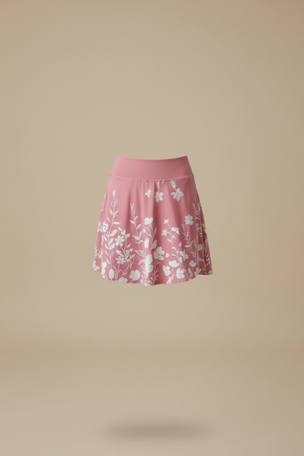 Pantalon Jupe Rose Floral Mini Décontracté Élégant - Maille - vue 3