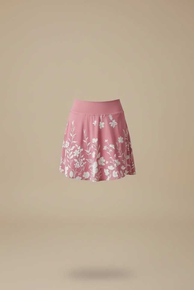 Pantalon Jupe Rose Floral Mini Décontracté Élégant - Maille - vue 3