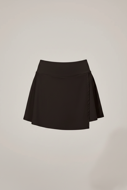 Pantalon Jupe Noir Côtelé Moulant Sportif Femme - Polyester - vue 3