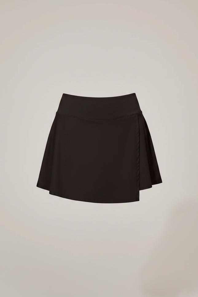 Pantalon Jupe Noir Côtelé Moulant Sportif Femme - Polyester - vue 3