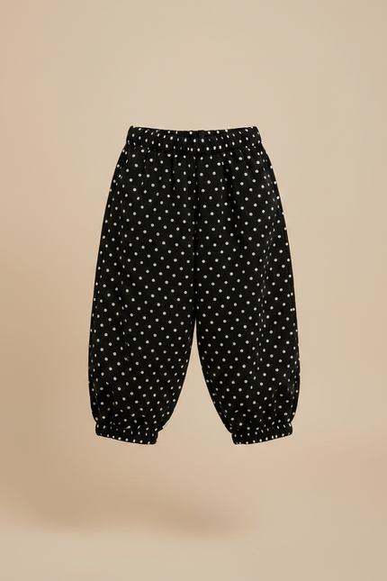 Pantalon Jupe Noir Pois Ample Fille - Imprimé Velours - vue 3