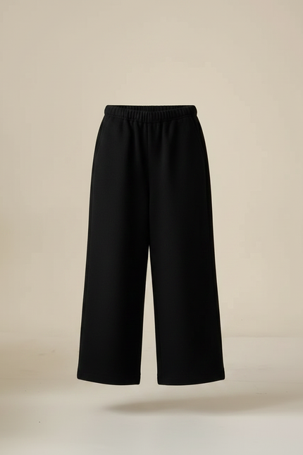 Pantalon Jupe Noir Ample Superposé Garçon Confortable - Molleton - vue 3